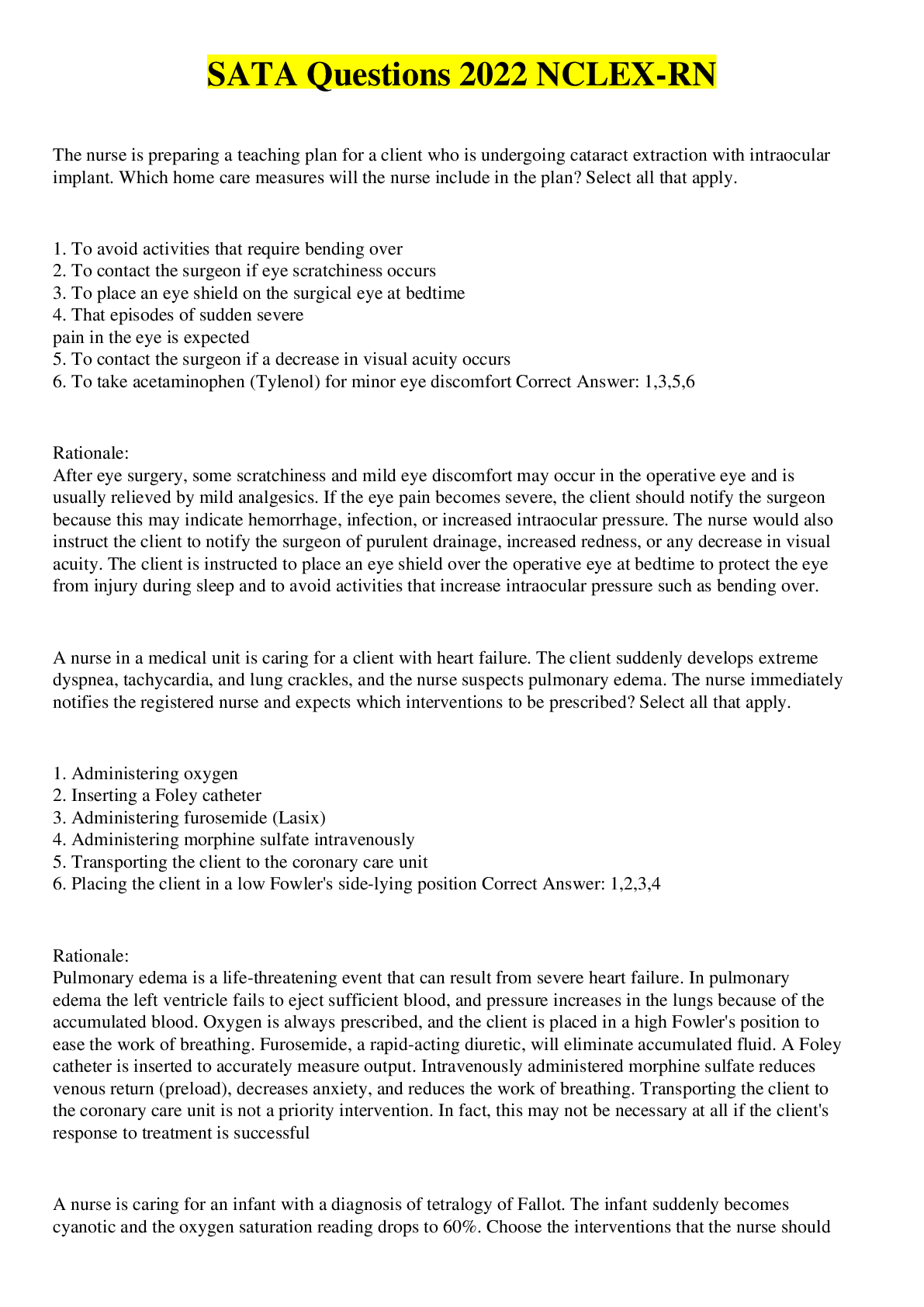 Preview image of SATA Questions 2022 NCLEX-RN document